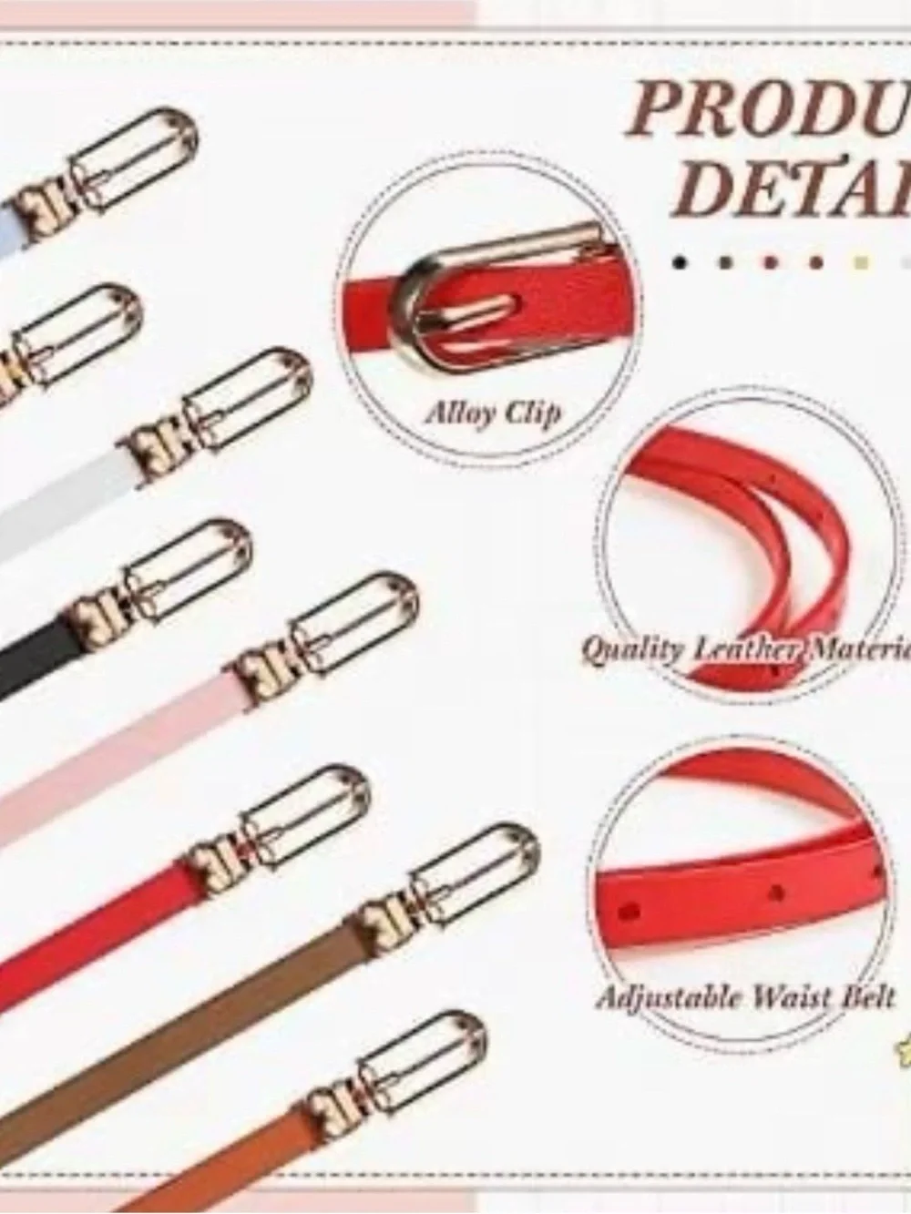 16 pieces girls belts